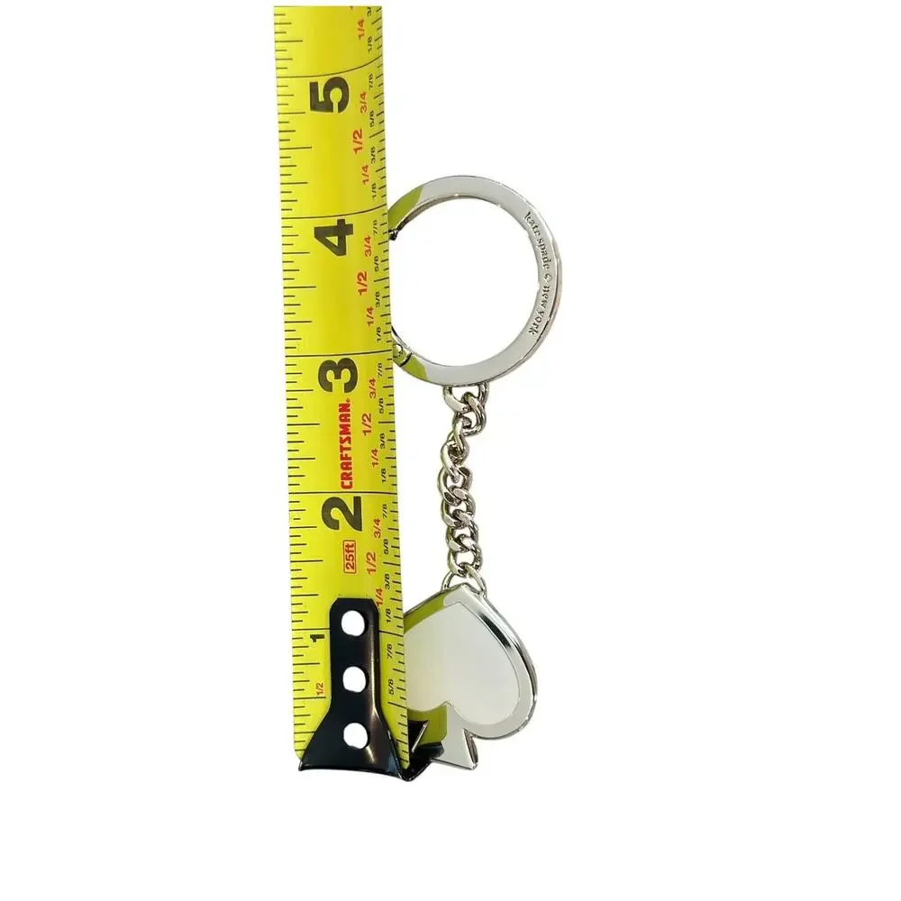 Kate Spade Spade shape Keyfob bag charm white/ black Gold tone